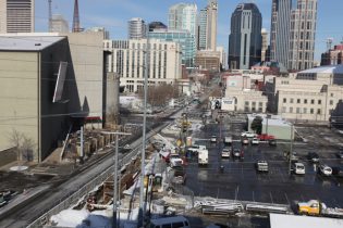 Open trench facing north along fourth avenue south