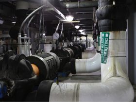 The new pump motor upgrades increase the DES plant capacity to deliver chilled water through the system