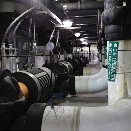 The new pump motor upgrades increase the DES plant capacity to deliver chilled water through the system