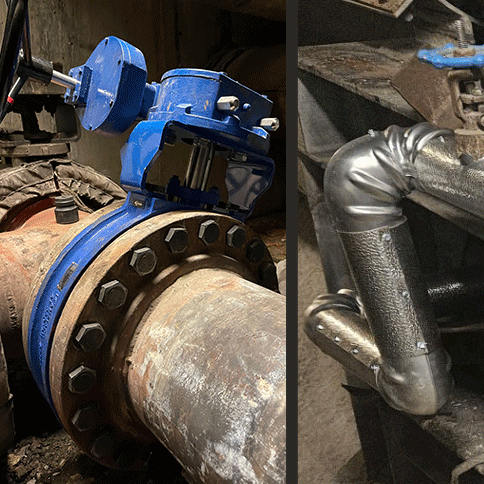 Boiler Valve Replacement, New Butterfly Valve Installation, New Trap Station, and Replacement 6” Steam Valve